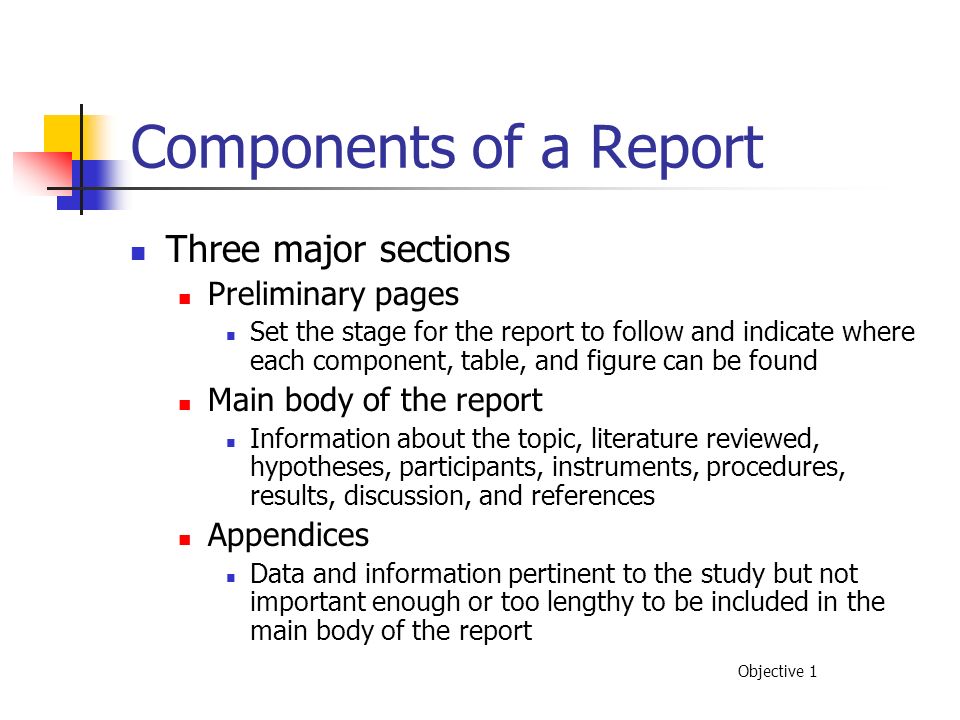 components of good research report